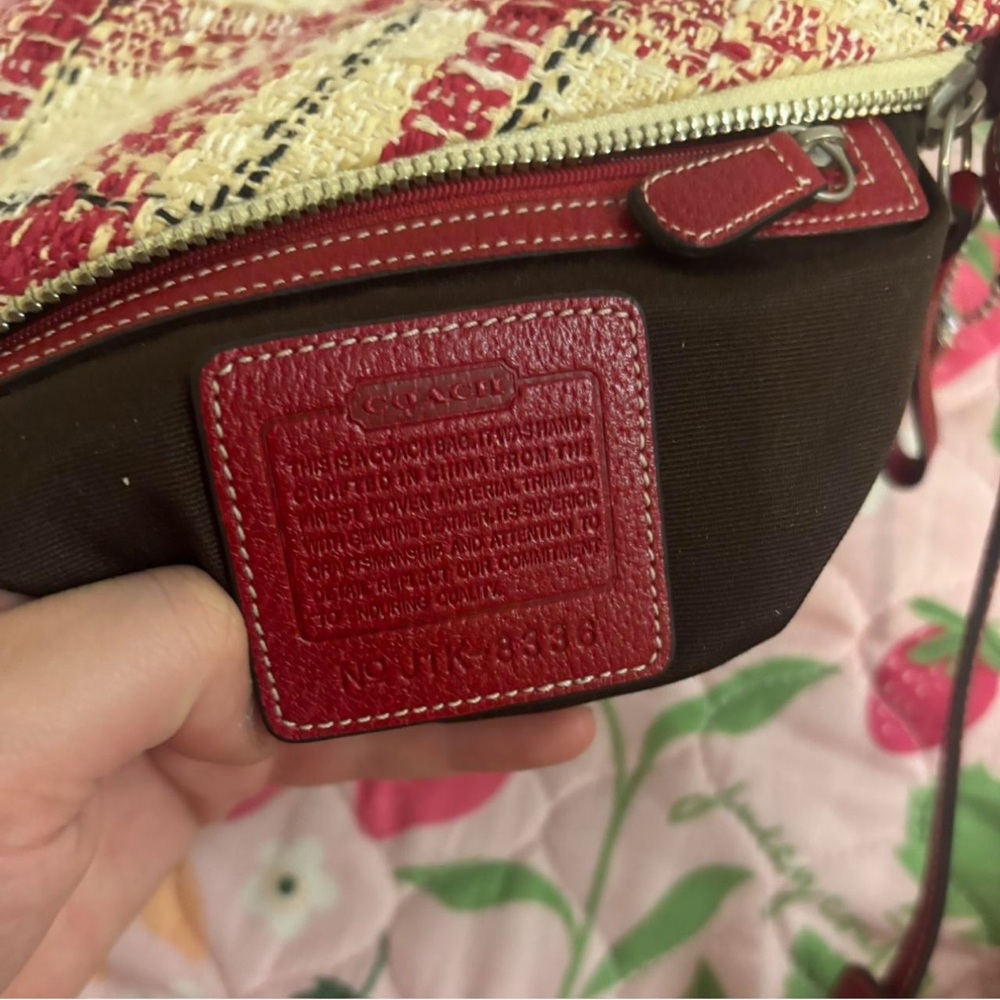 Coach Red and Cream Canvas Pouch - Picture 6 of 8